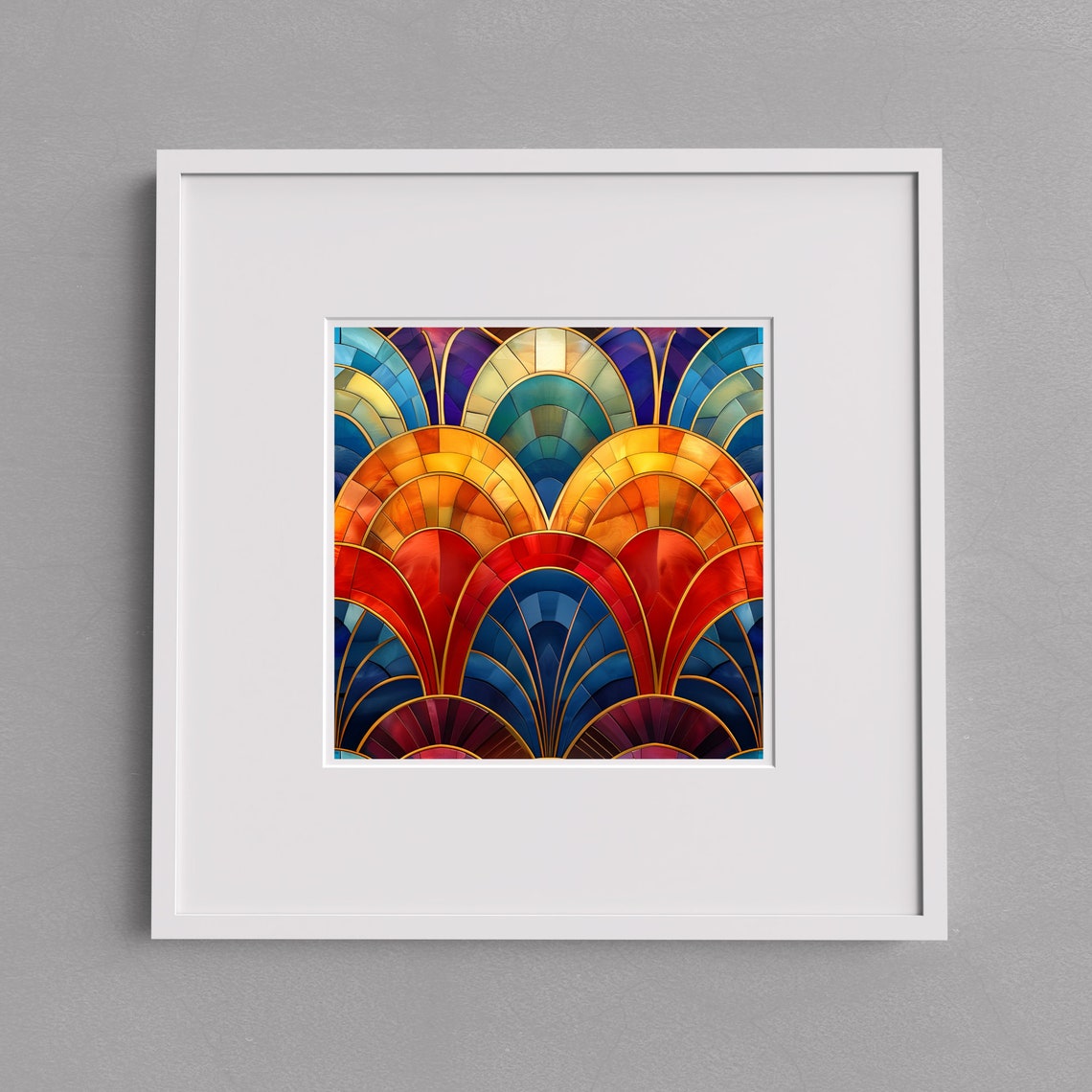 Modern Art Deco Ceramic Tile 2 Wall Art Stained Glass Look Birthday Gift Boho Rainbow Home Accent Decorative Tile Trivet - Image 3