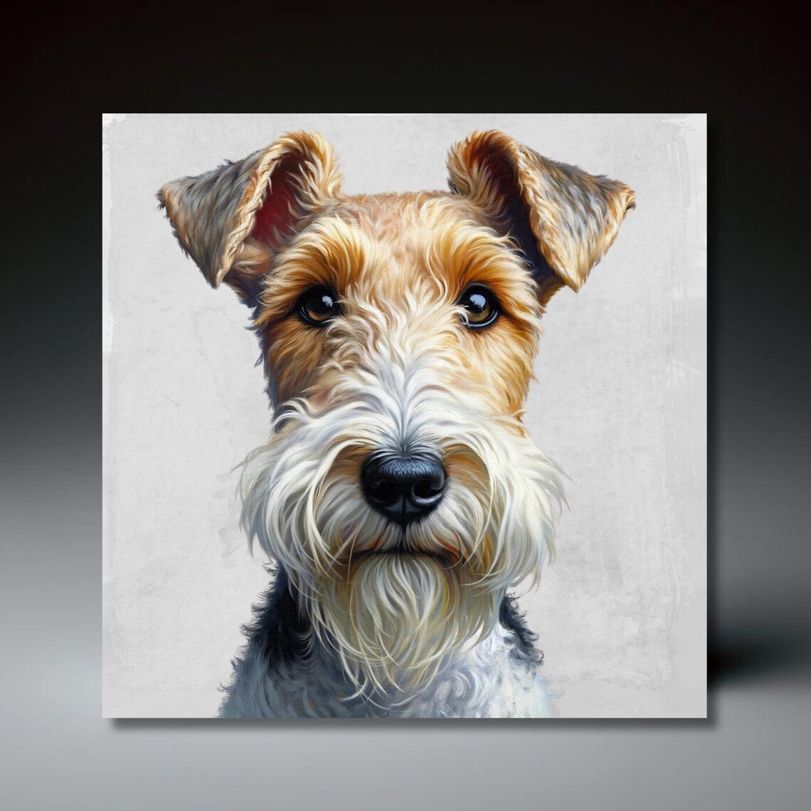 Wire Fox Terrier Dog Art Print, Ceramic Wall Art