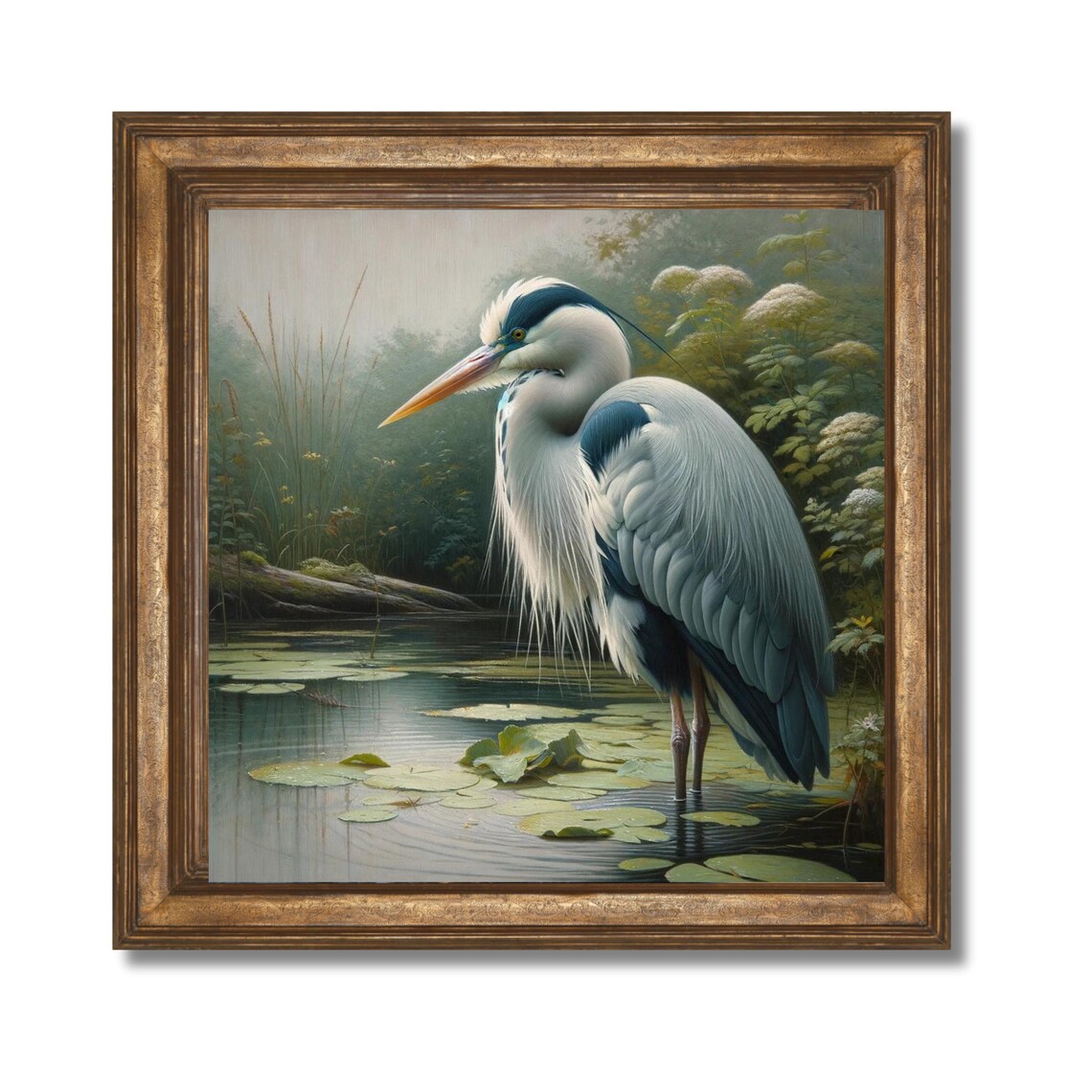 Blue Heron Vintage Audubon Style Wall Art Print - Image 3