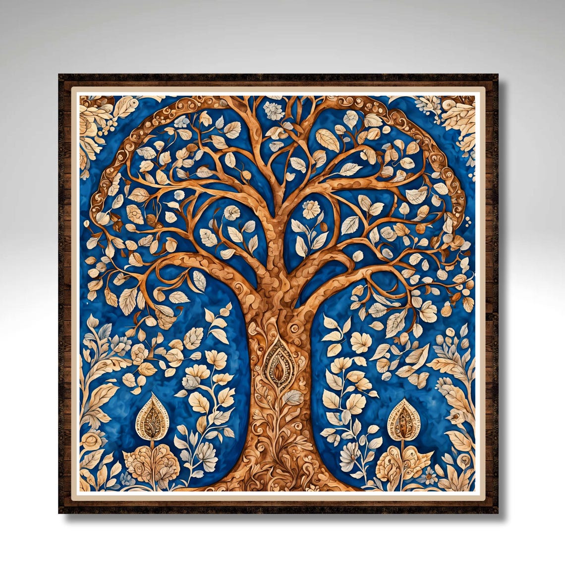 Kalamkari Tree Of Life Ceramic Tile Indian Art Eastern Art Decorative Tile Unique Home Decor Optional Trivet Wall Art Gift Mom