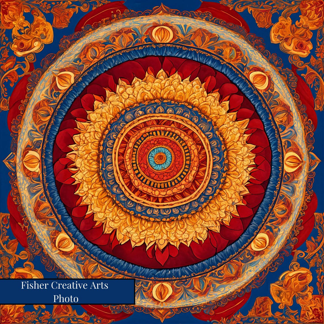 Vibrant Indian Mandala Ceramic Tile Wall Art Eastern Cultural Art Spiritual Boho Decor Mandala Wall Art Trivet Option Yoga Gift - Image 4