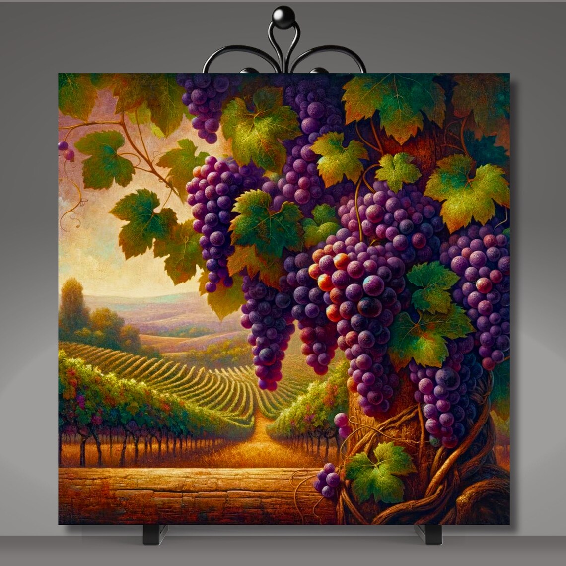 Vineyard Ceramic Art Tile, Traditional Kitchen Decor - Image 5