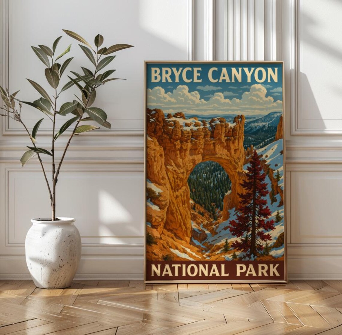 Bryce Canyon National Park Vintage WPA Travel Poster