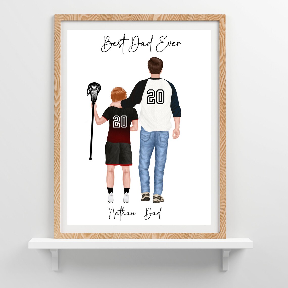 Custom Lacrosse Dad Gift, Personalized Art Print