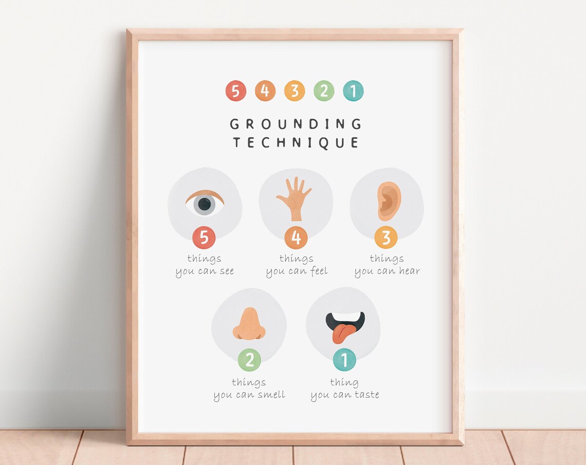 Grounding Technique Classroom Decor, Growth Mindset Art Print