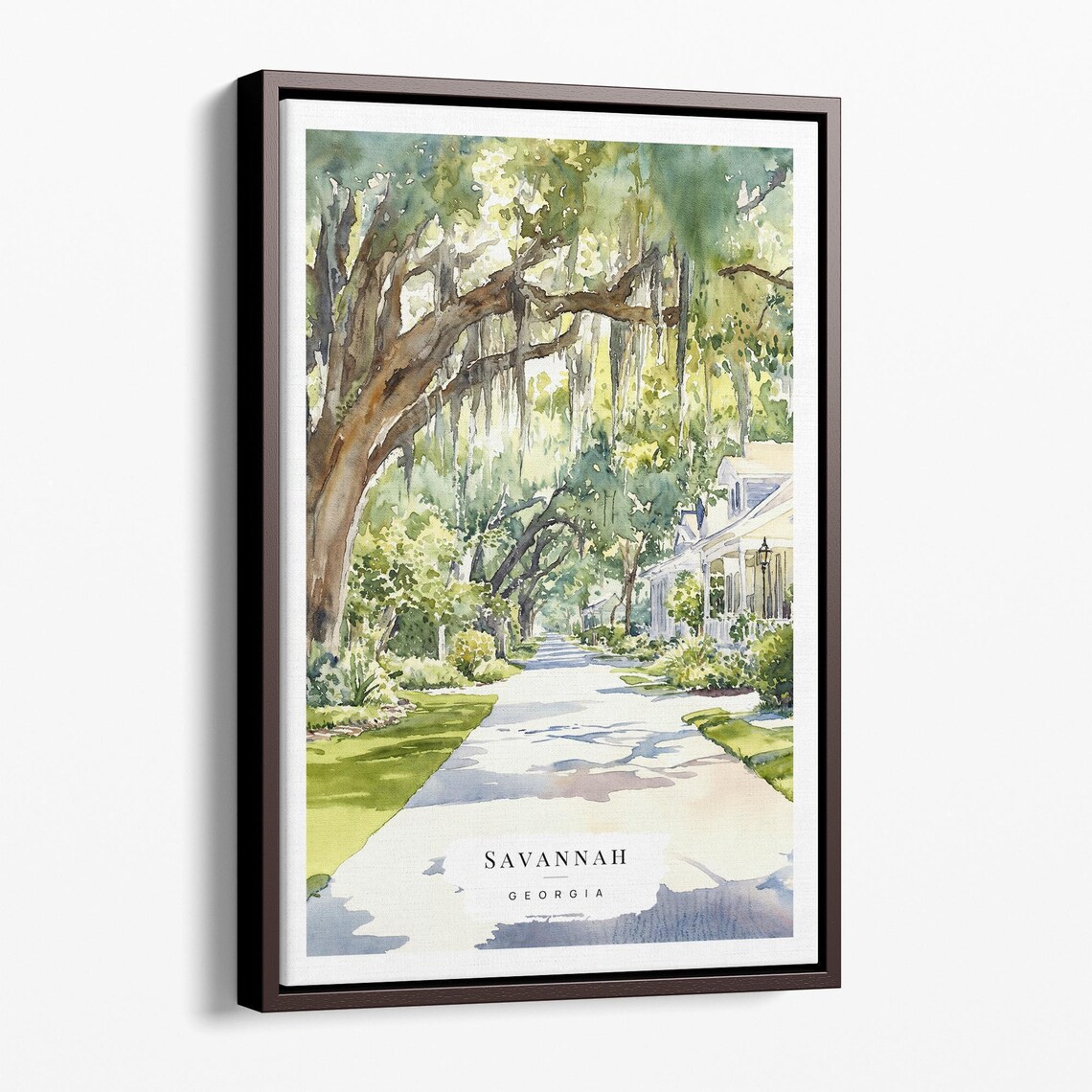 Savannah Georgia Oak Lined Street With Spanish Moss Art Poster