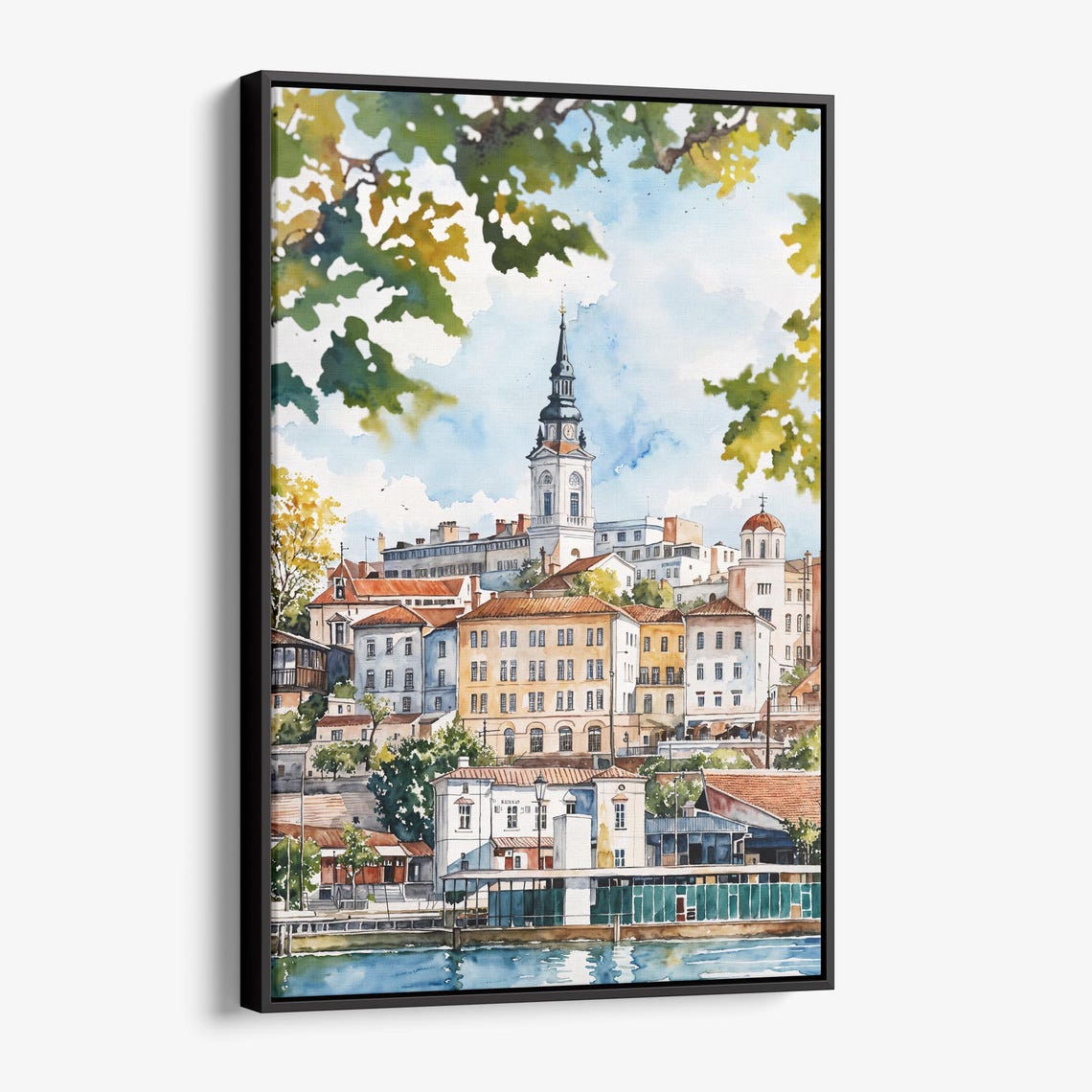 Belgrade Canvas Print Watercolor Cityscape Wall Art For Home Decor