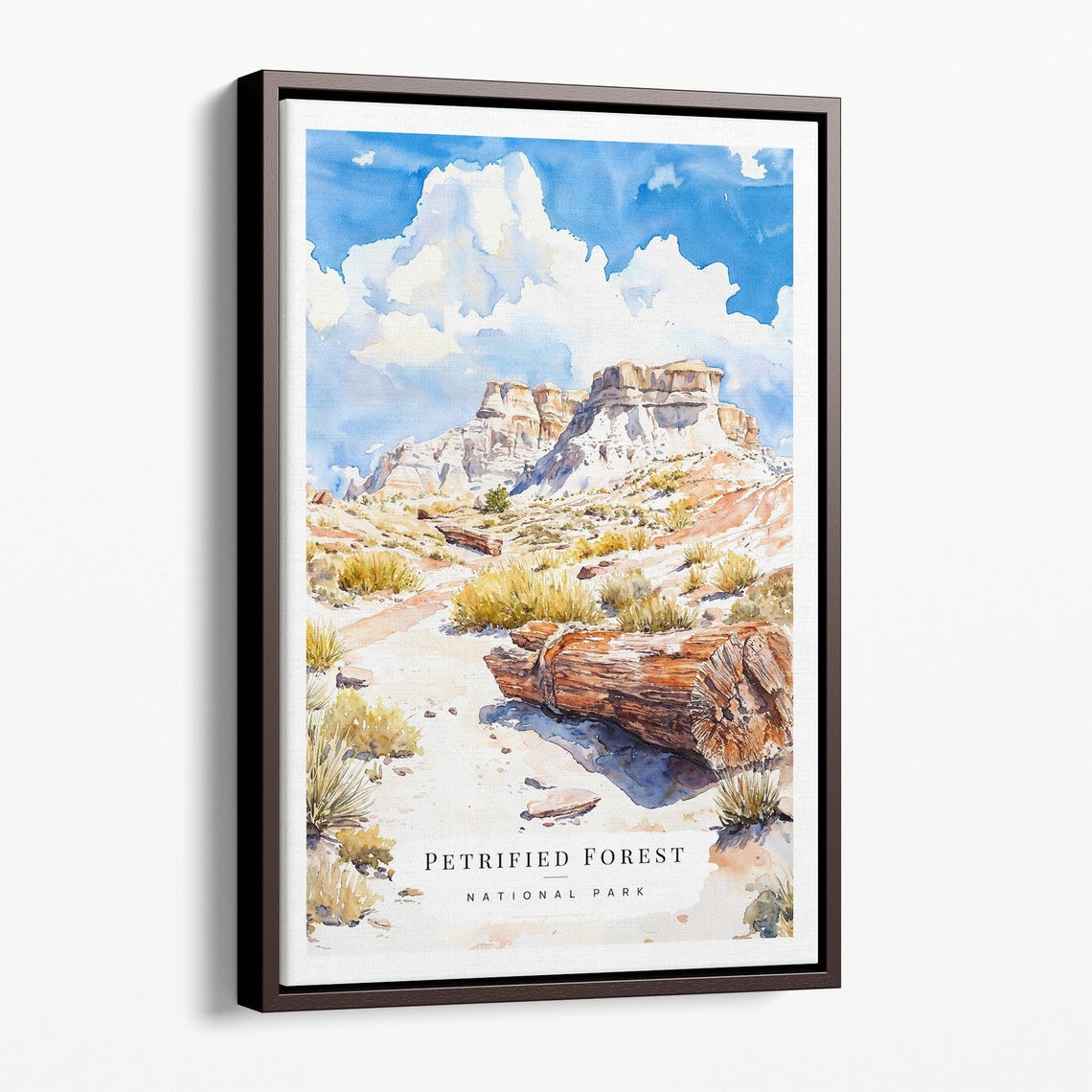 Petrified Forest National Park Desert Mesas Watercolor Poster