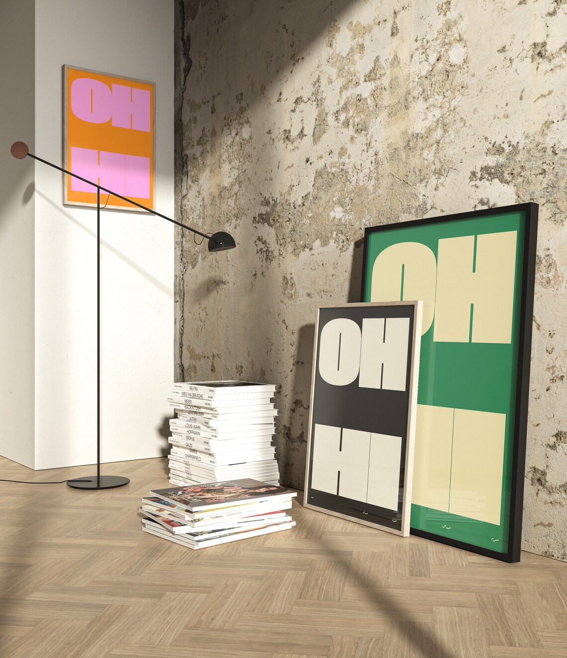Oh Hi Funky Typography Quote, Retro Entryway Poster - Image 3