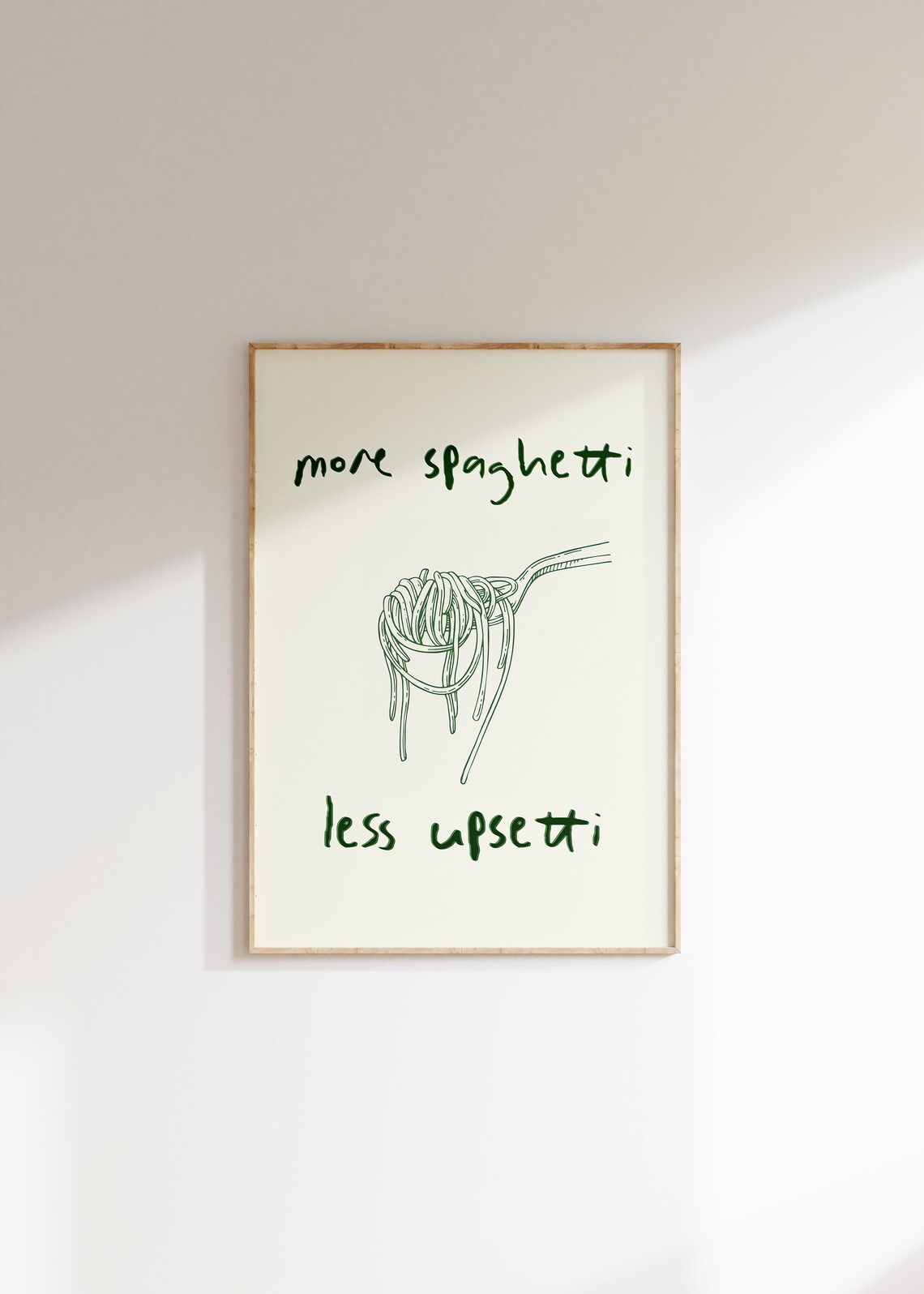 More Spaghetti Retro Food Poster, Kitchen Wall Decor - Image 4