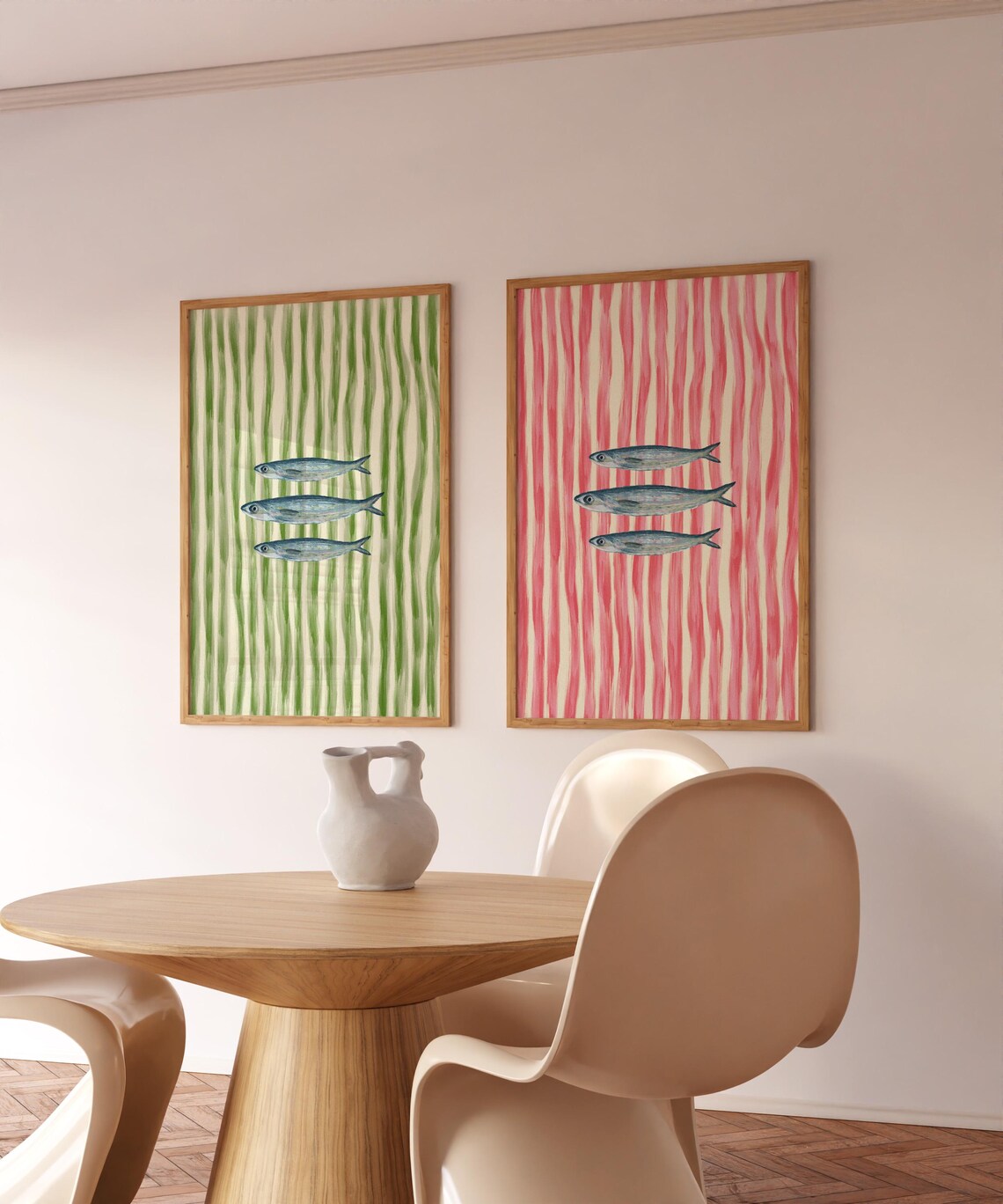 Sardines Fish Painted Print, Retro Modern Kitchen - Image 3
