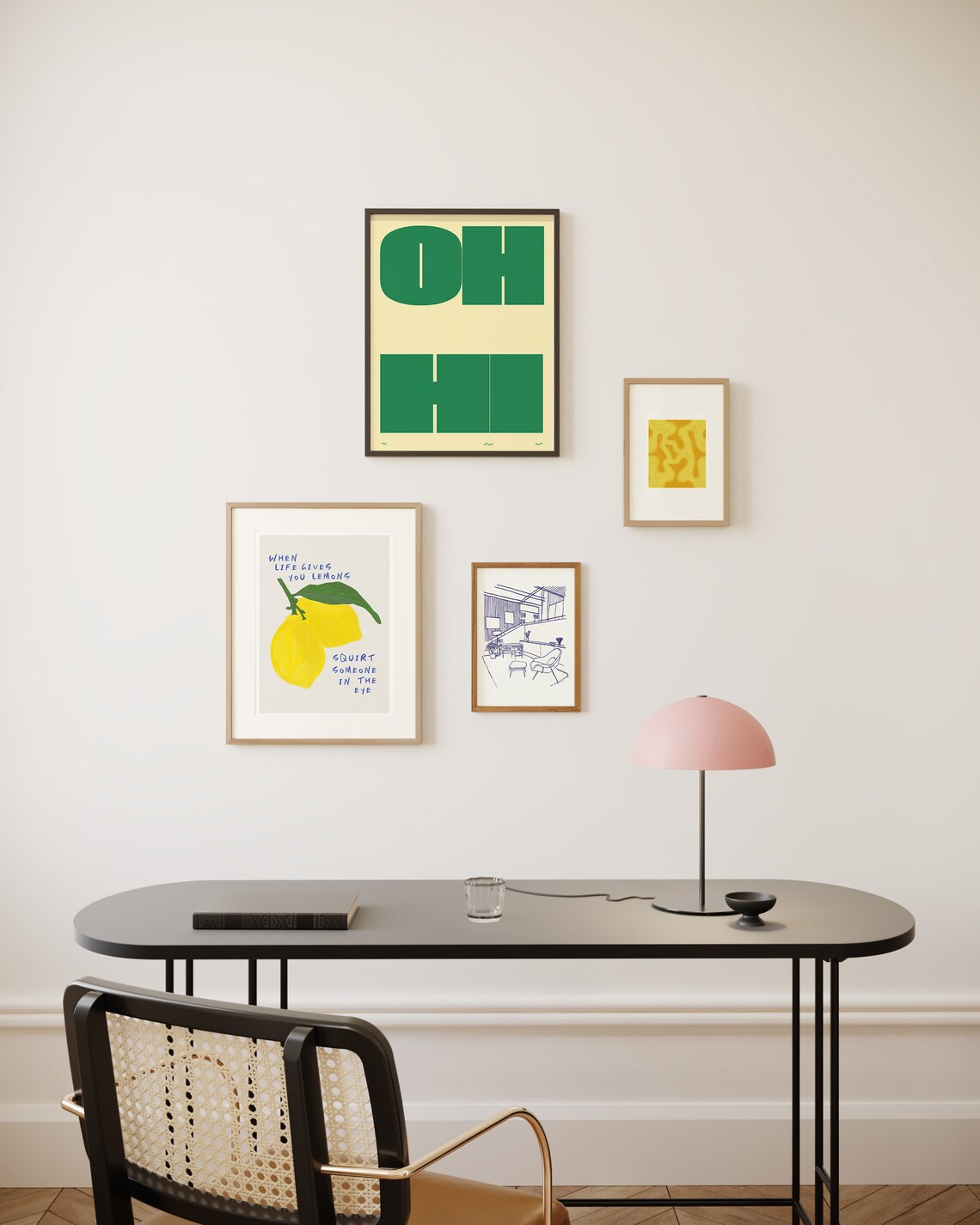 Oh Hi Funky Typography Art Print, Retro Aesthetic - Image 3