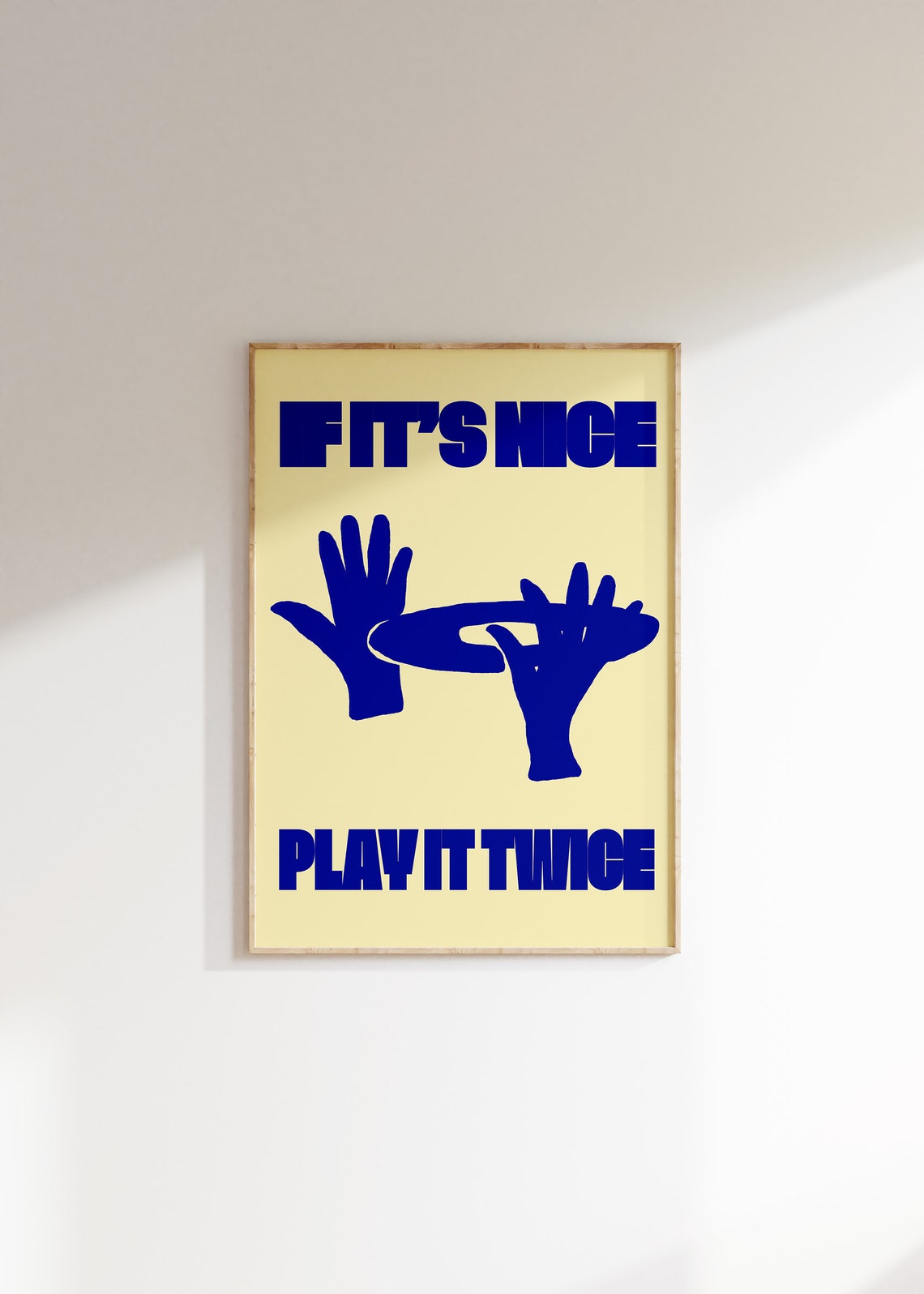 If Its Nice Play It Twice Blue Retro DJ Hands Vinyl Music Wall Poster - Image 4
