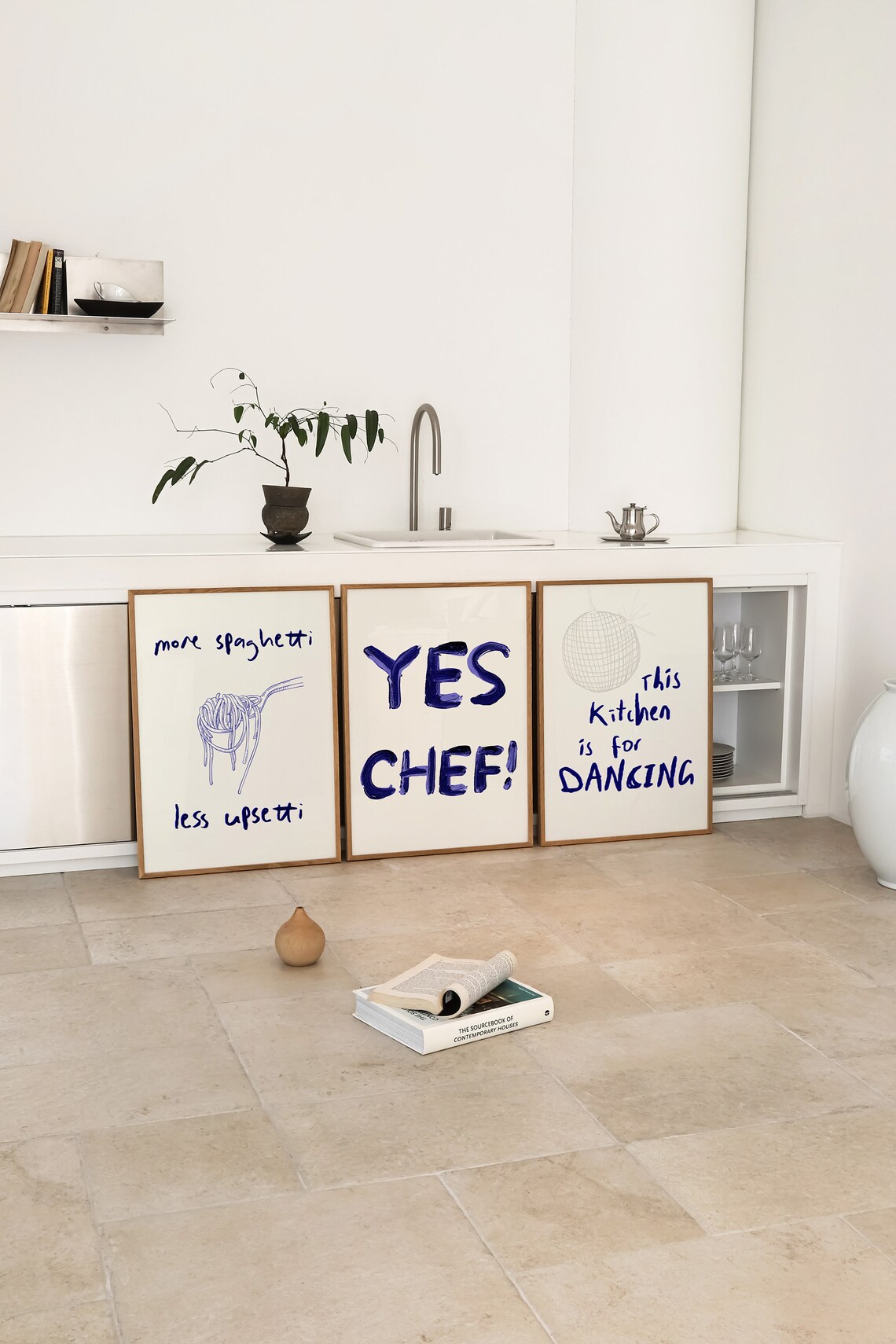 Yes Chef Kitchen Minimalist Cooking Art Print - Image 3