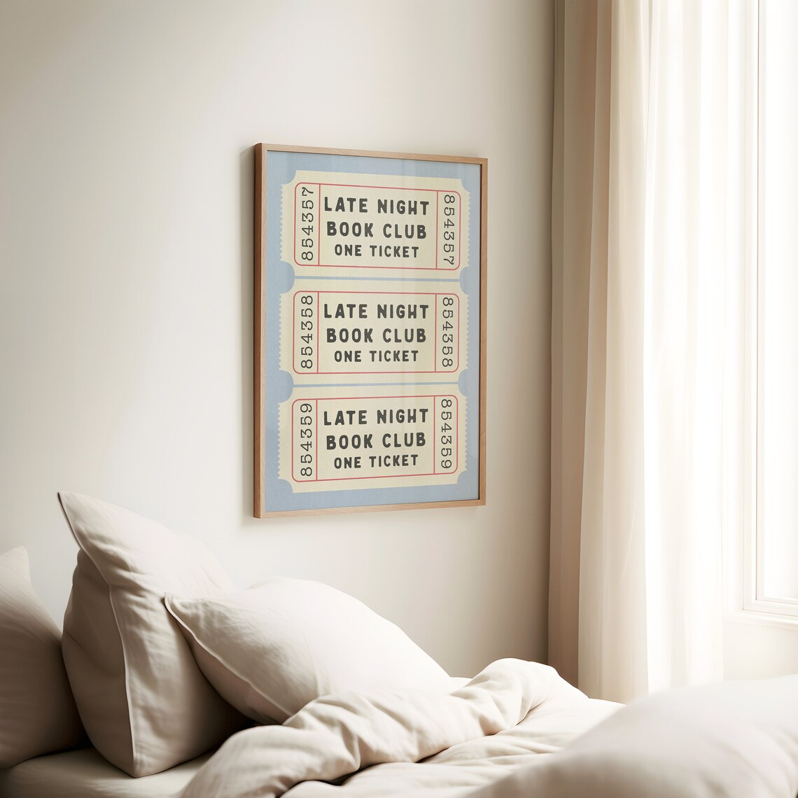 Late Night Book Club Ticket Poster, Retro Aesthetic - Image 2