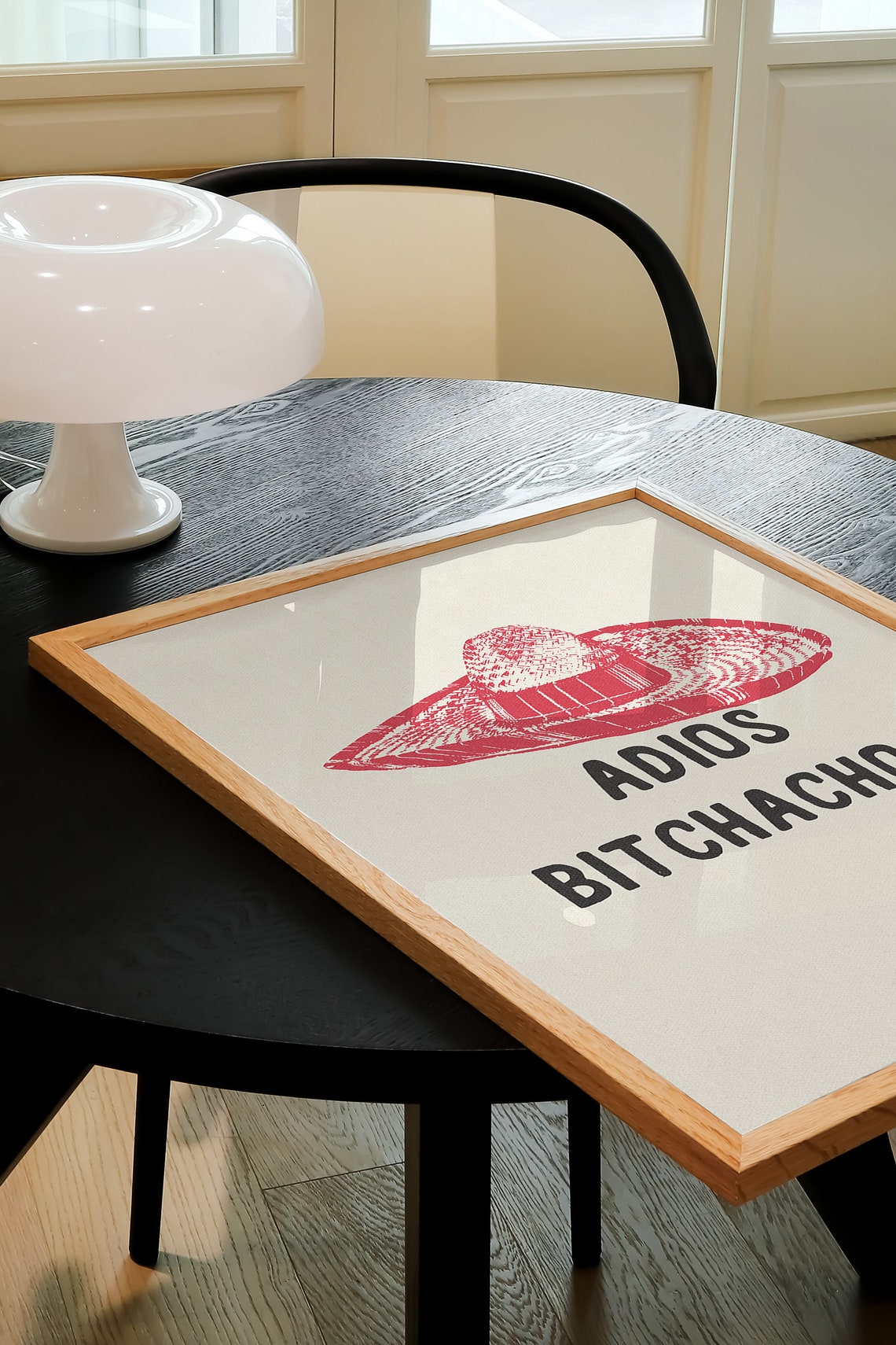 Adios Bitchachos Poster Red Sombrero Graphic Funny Goodbye Decor Gift - Image 2