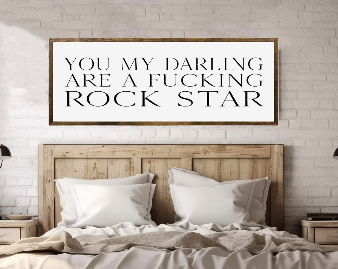 You My Darling Are A Rock Star Bold Bedroom Typography Quote Poster