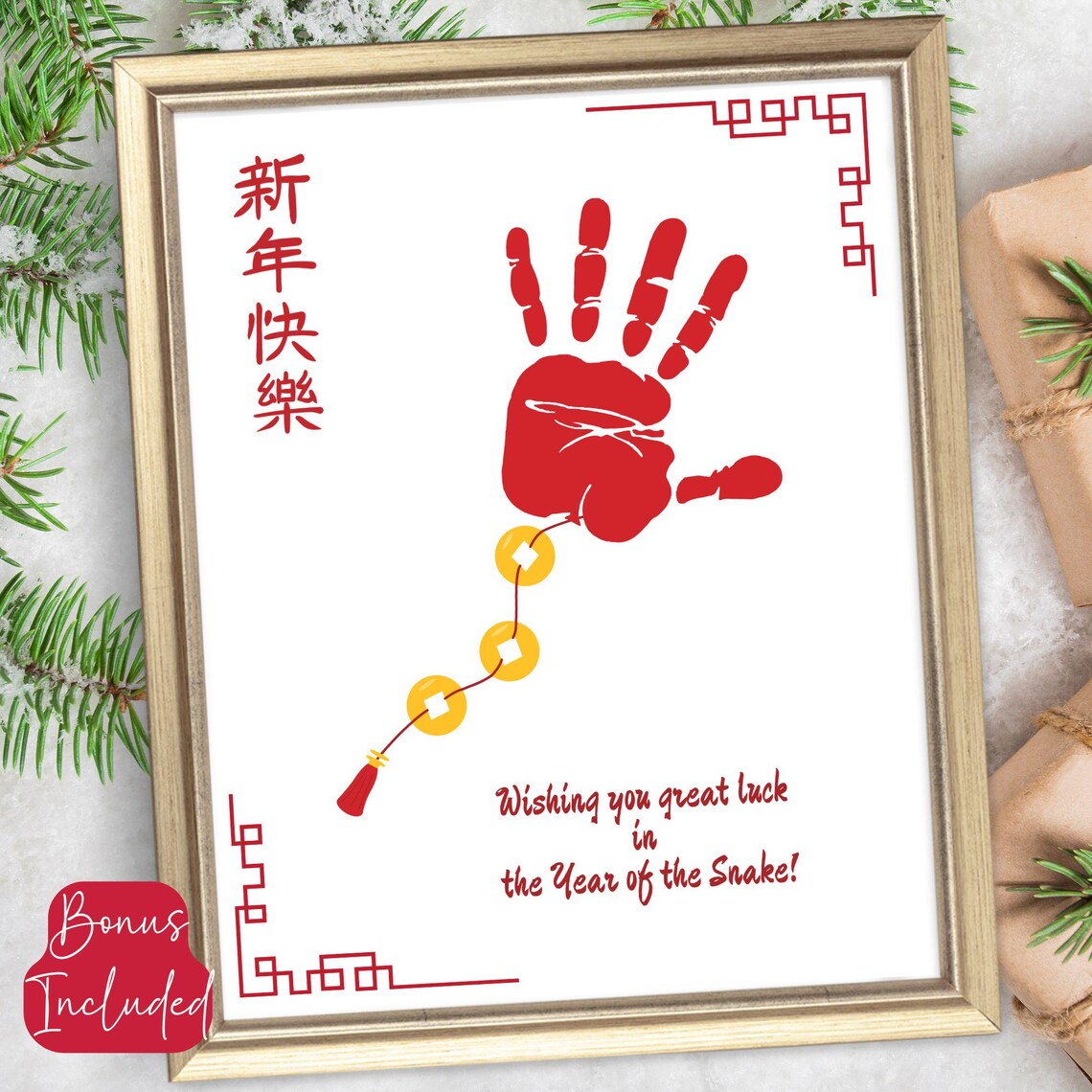 Chinese New Year Handprint Craft Art Print