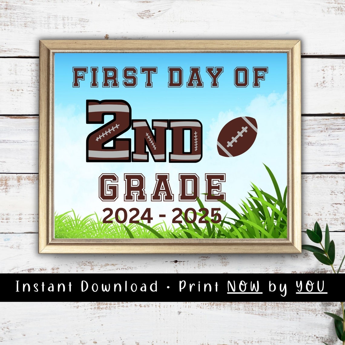 First Day Of School Sign First Day Of 2nd Grade Football Sports Sign For Boys Back To School Photo Football Letters