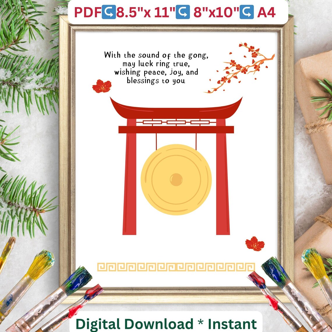 Chinese New Year Handprint Craft 2025 Art Print - Image 2