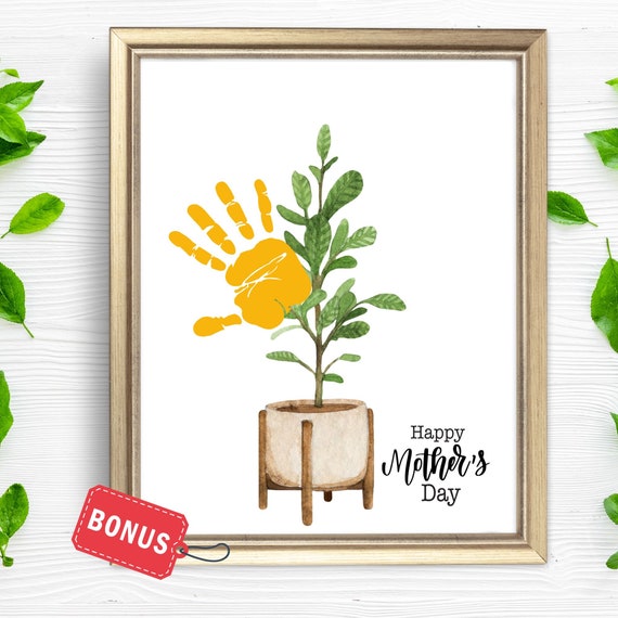 Mothers Day Flower Handprint Craft Potted Plant Footprint Sign Kids Keepsake All About My Mom Activity Prek Toddler Teacher Resources