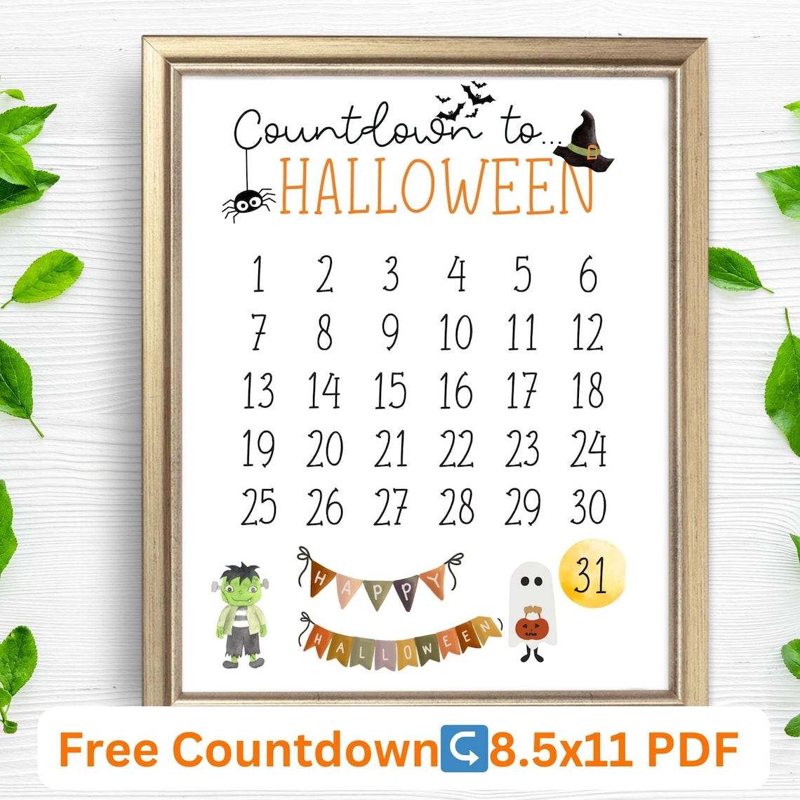 Sorta Spooky Bat Halloween Handprint Art Cute Kids Craft Poster - Image 2
