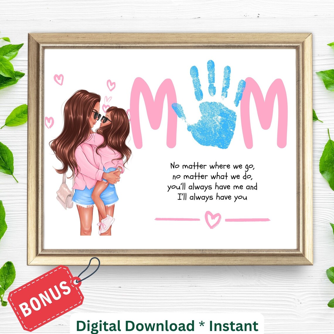 Mother’s Day Footprint Craft Poem Art Print