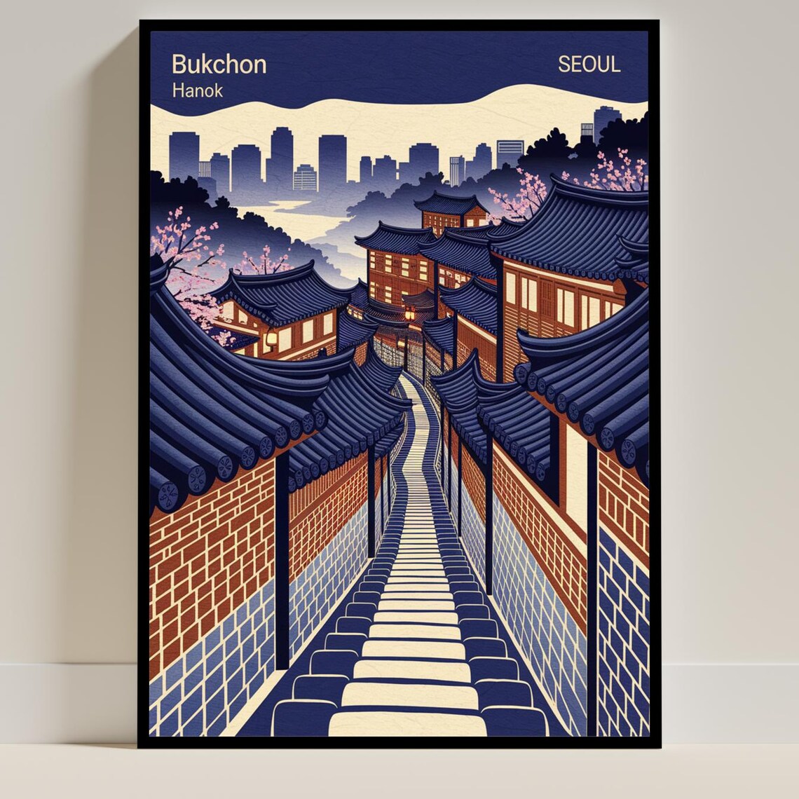 Bukchon Hanok Village, Seoul Travel Poster