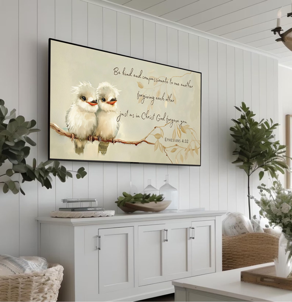 Frame Tv Christian Print Bible Verse Ephesians 4 Scripture Be Kind And Compassionate Forgiving Each Other Bible Quote Frame Tv Art - Image 5