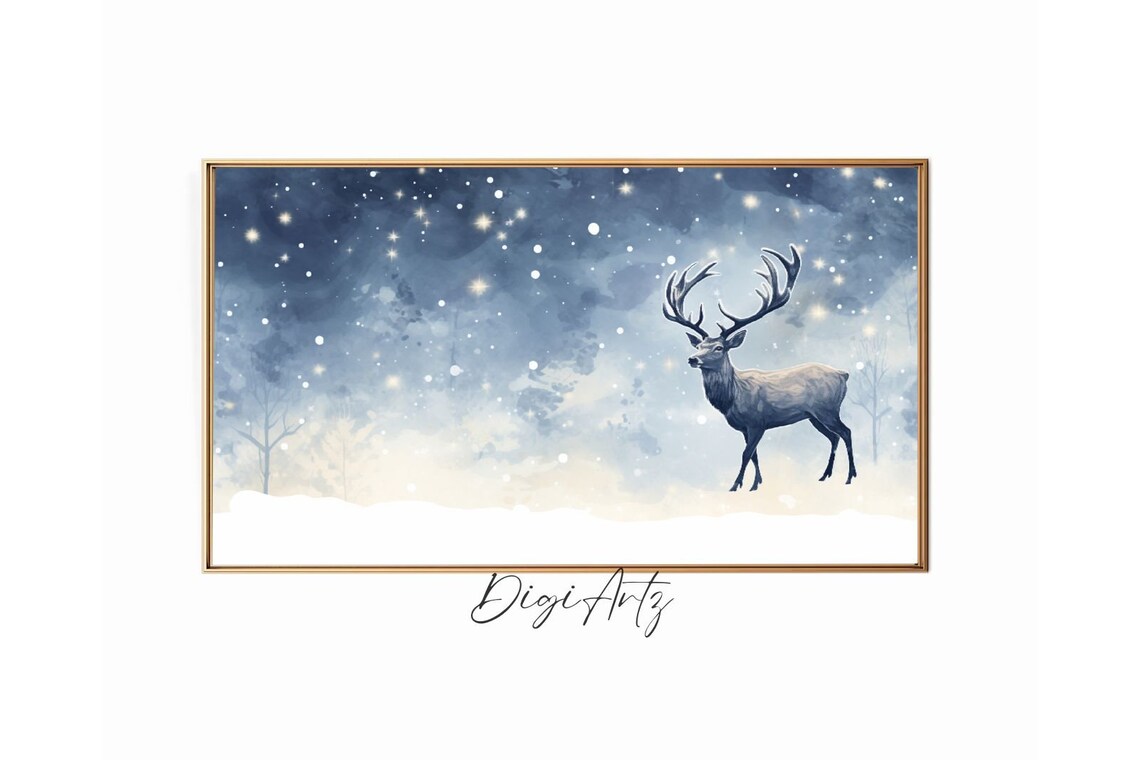 Abstract Deer Minimalist Modern Holiday Poster