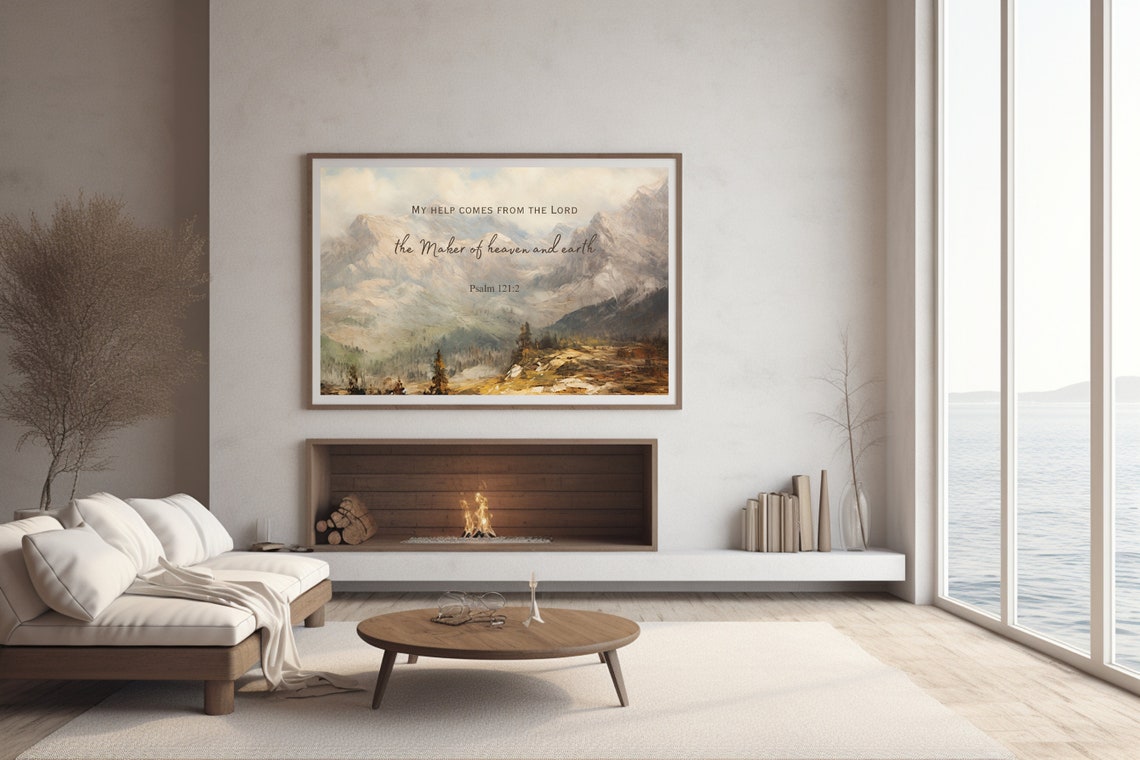 Psalm 121 My Help Comes From The Lord Mountain Landscape Poster - Image 2