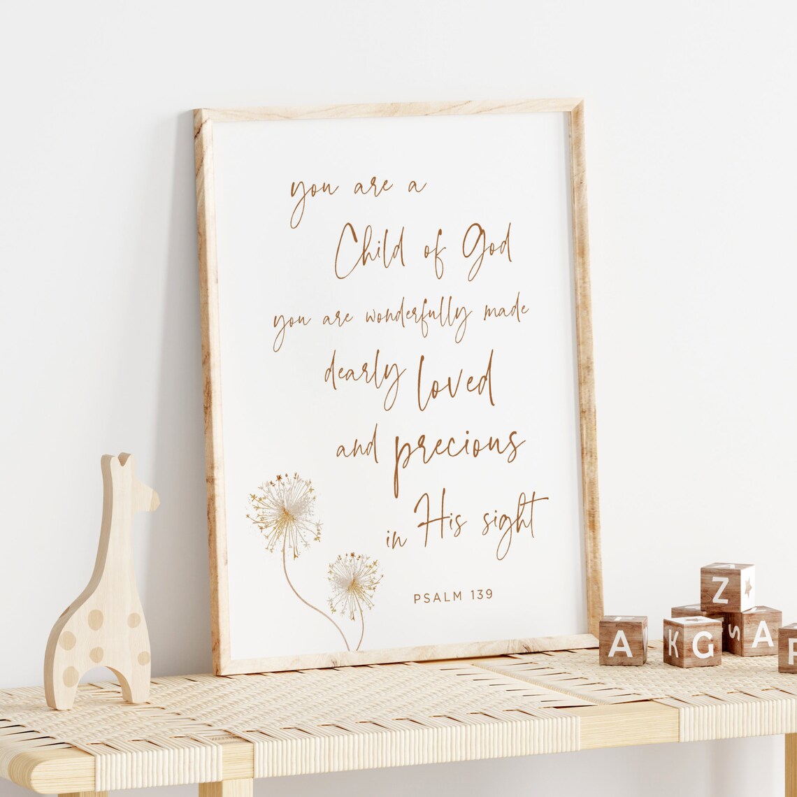 You Are a Child of God Nursery Scripture Art Print