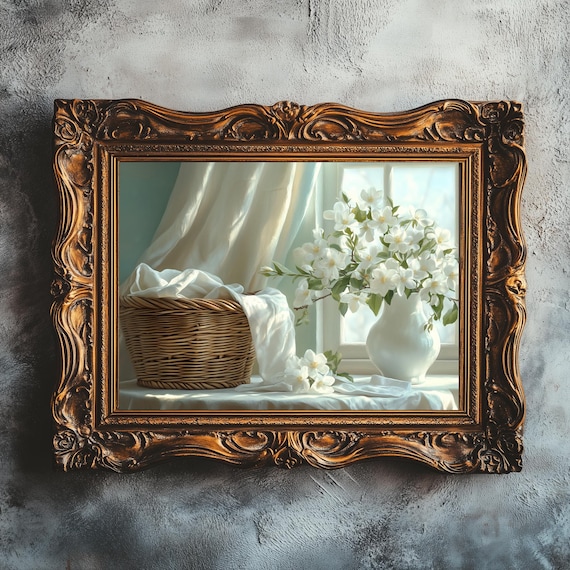 Laundry Room Vintage Oil Painting, Farmhouse Art Print