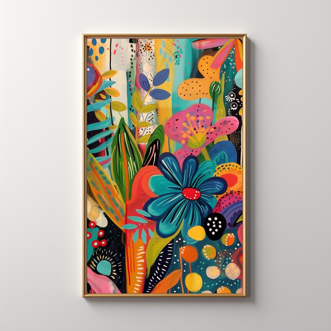 Maximalist Abstract Art, Colorful Poster Print