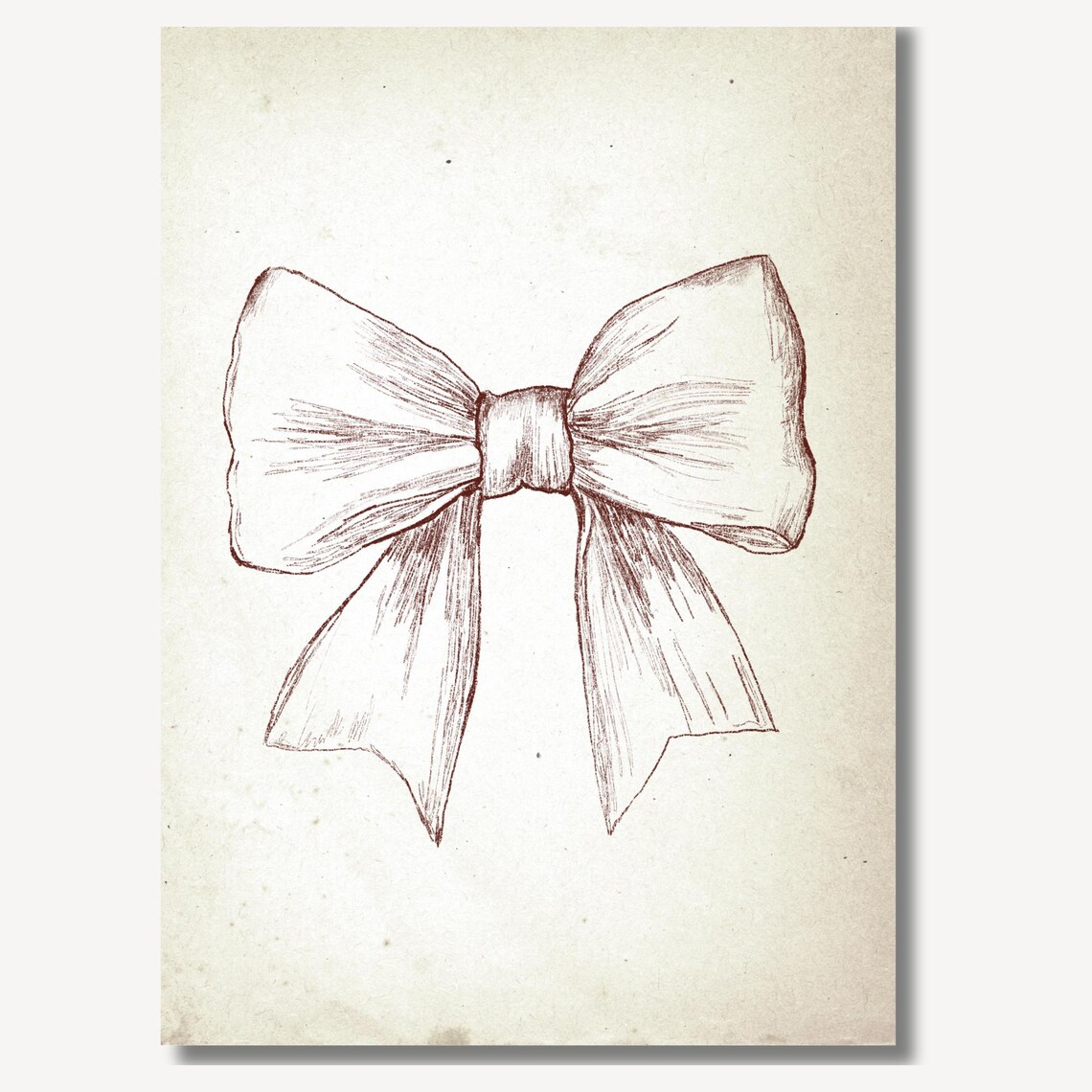 Vintage Blush Bow Sketch Coquette Western Preppy Nursery Wall Art - Image 2