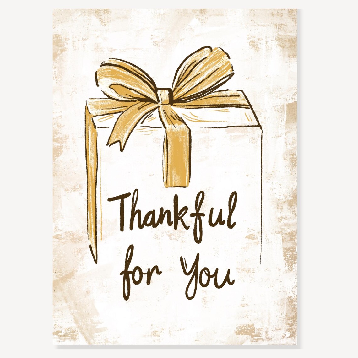 Thankful For You Gift Box With Gold Bow Thanksgiving Quote Poster - Image 2
