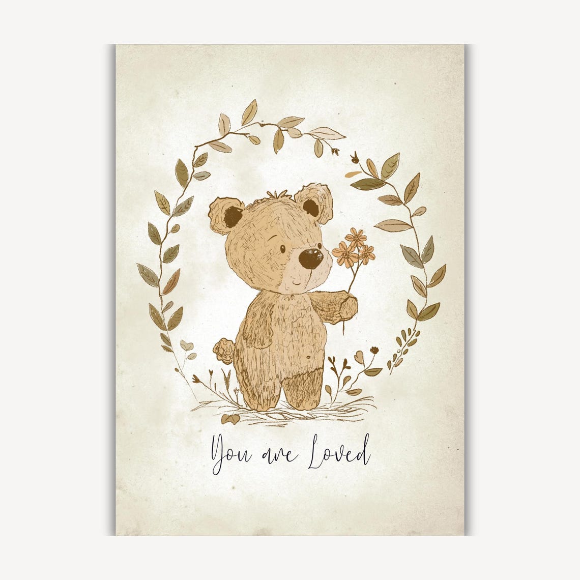 You Are Loved Nursery Print Vintage Love Quote Print Quote Wall Art Gender Neutral Room Decor Self Love Print Baby Room Decor - Image 4