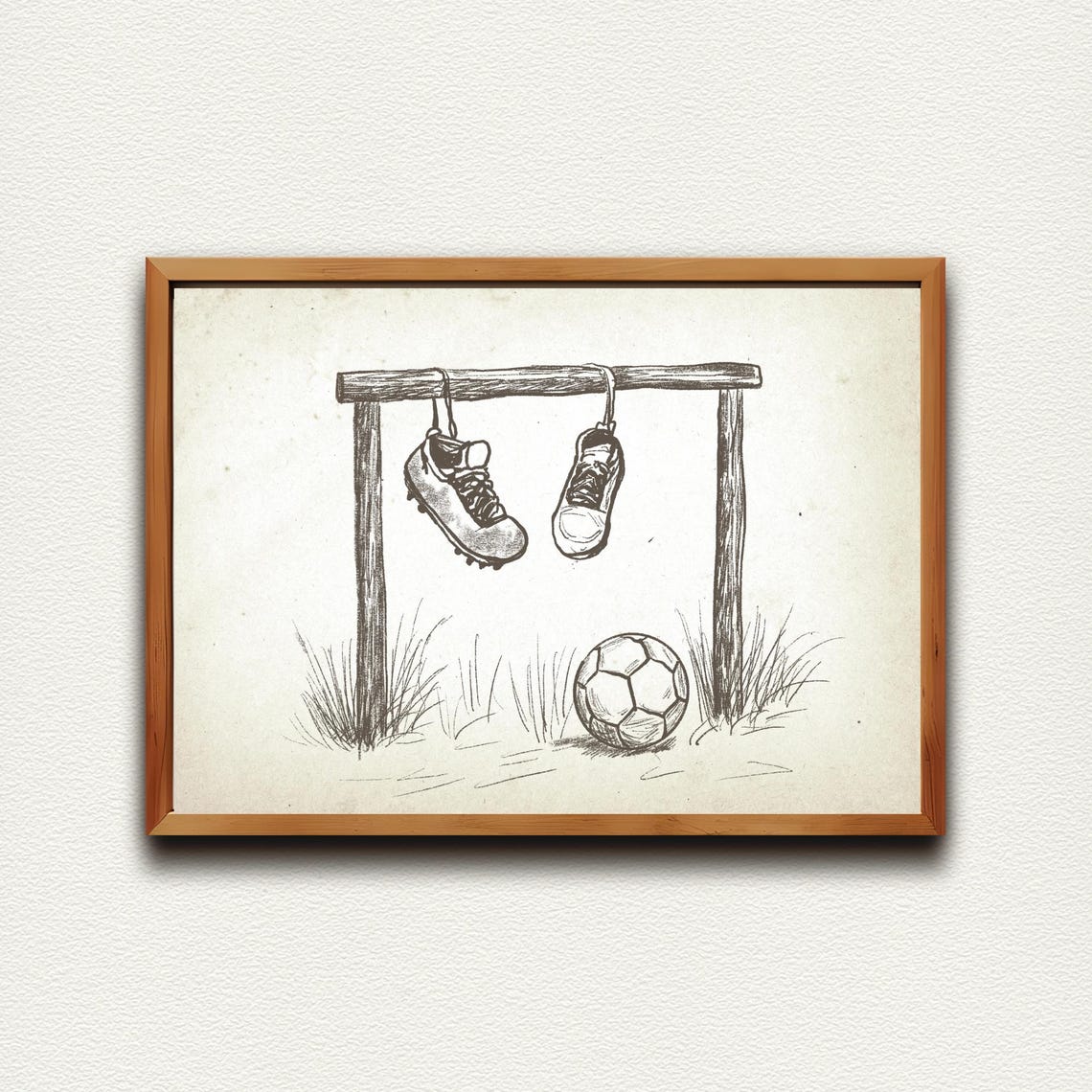 Vintage Soccer Nursery Print Football Kids Room Sketch Sports Gallery Wall Gender Neutral Football Boots Prints Boys Room - Image 4