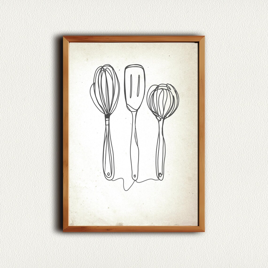 Kitchen Utensils Line Drawing, Kitchen Art Print - Image 4