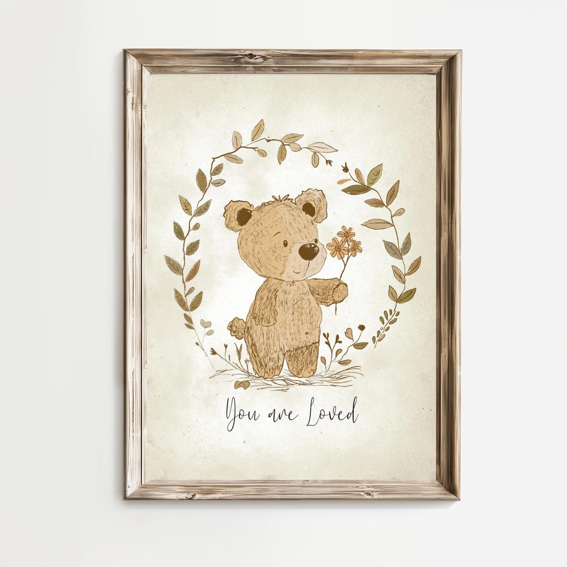 You Are Loved Nursery Print Vintage Love Quote Print Quote Wall Art Gender Neutral Room Decor Self Love Print Baby Room Decor