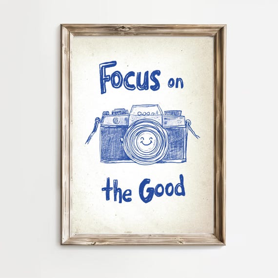Retro Motivational Quote Poster Retro Camera Print Modern Retro Decor Motivational Prints Vintage Wall Art Poster Positivity Decor