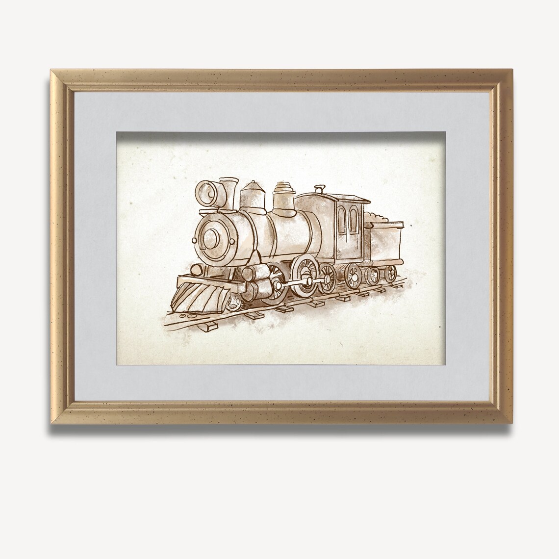 Vintage Toy Train Nursery Art Print, Boy Neutral - Image 2