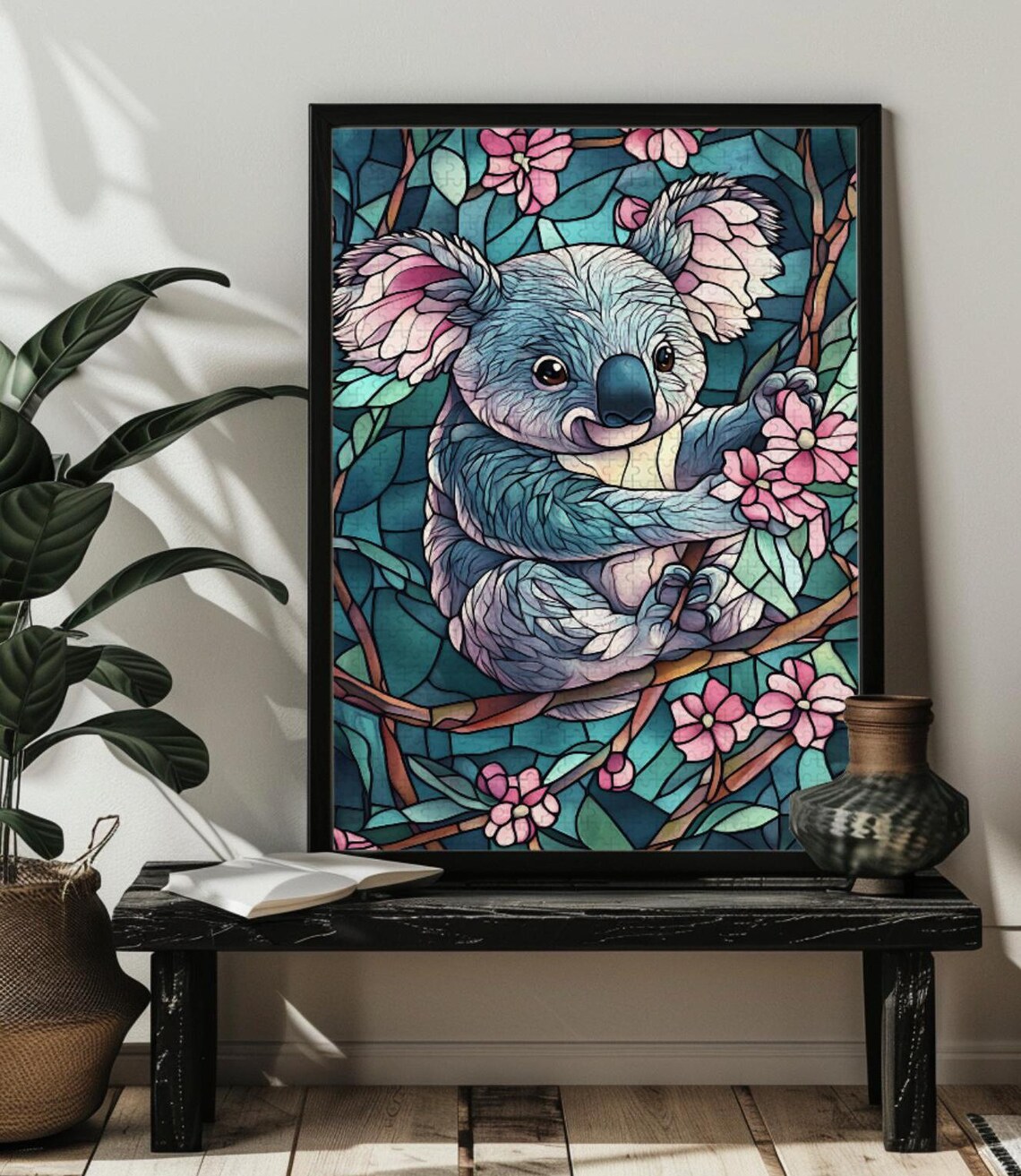 Stained Glass Koala Travel Poster, Wildlife Art - Image 4
