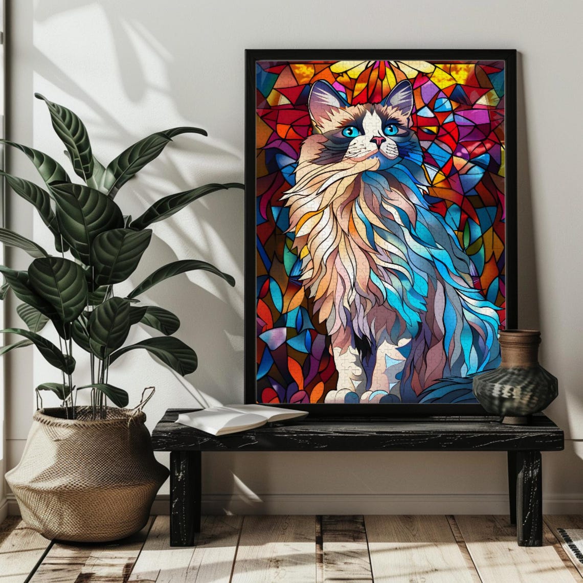 Ragdoll Cat Stained Glass Art Print - Image 3