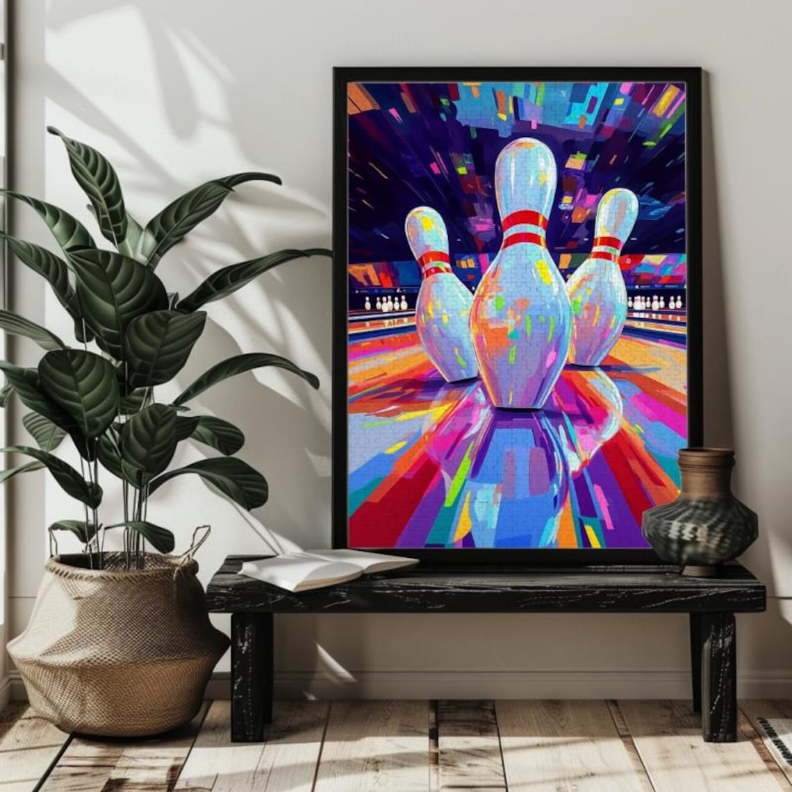 Colorful Bowling Jigsaw Puzzle Sports Art Print