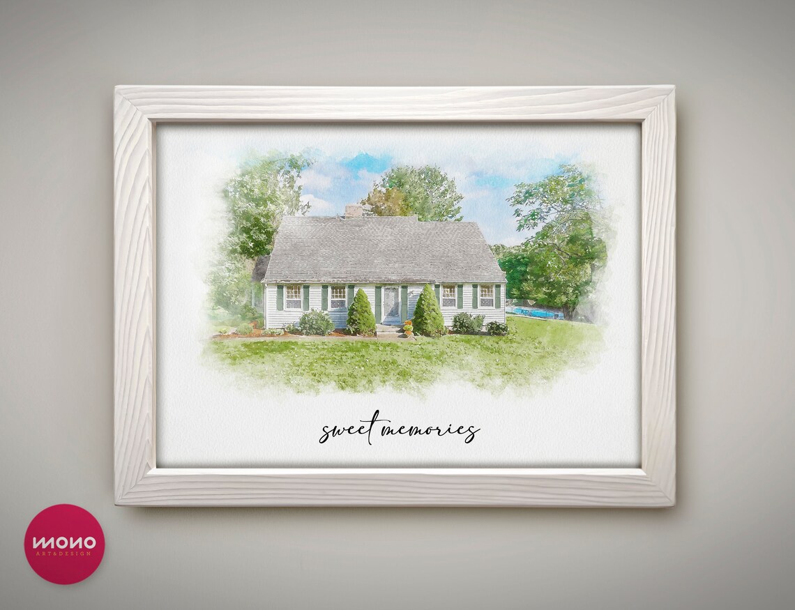 House Sketch, Custom Drawing From Photo Art Print