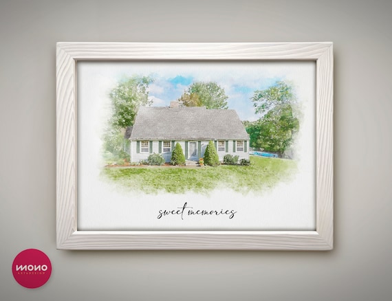 House Sketch, Custom Drawing From Photo Art Print
