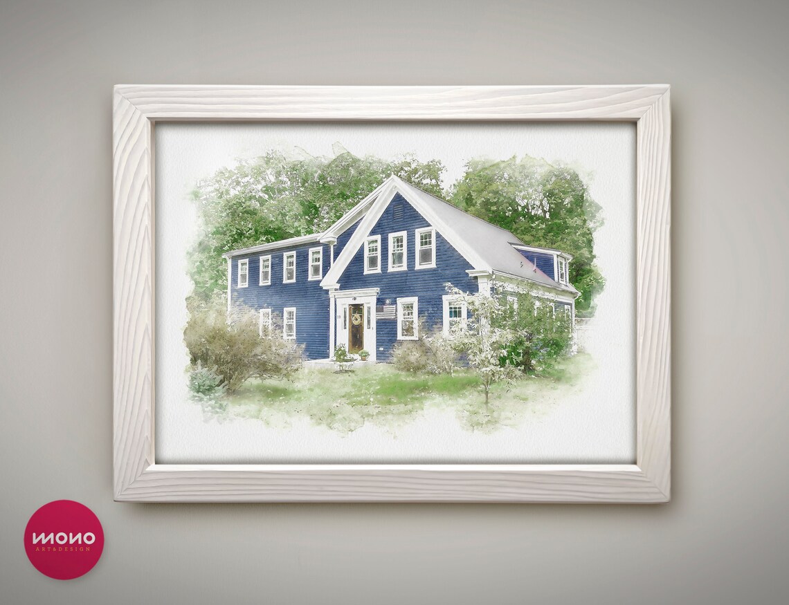 House Sketch, Custom Drawing From Photo Art Print - Image 2