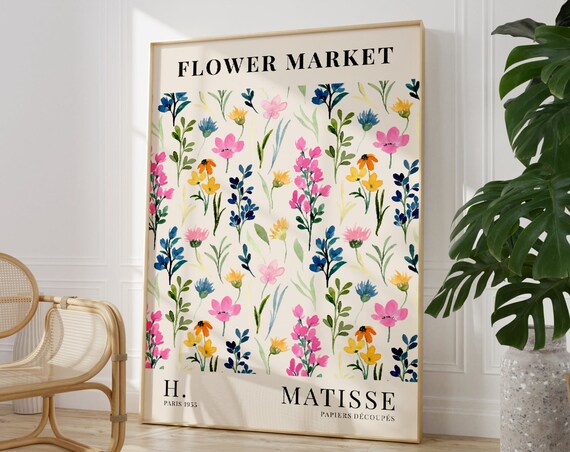 Henri Matisse Flower Market Wildflower Paris 1935 Watercolor Poster