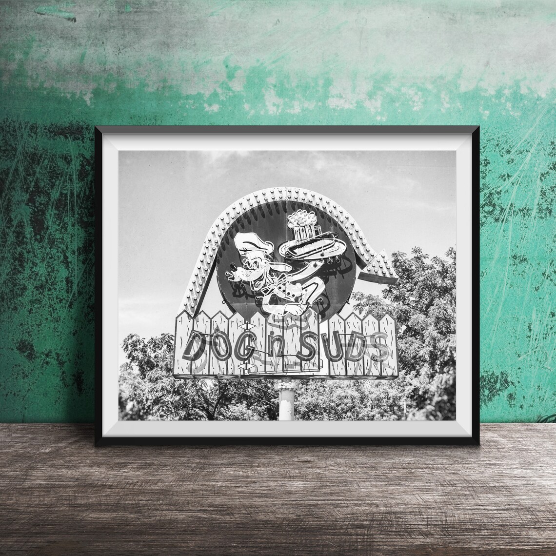 Dog N Suds Drive In Hot Dog Restaurant Neon Sign Illinois Poster - Image 2